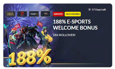 188 ESports Welcome Bonus